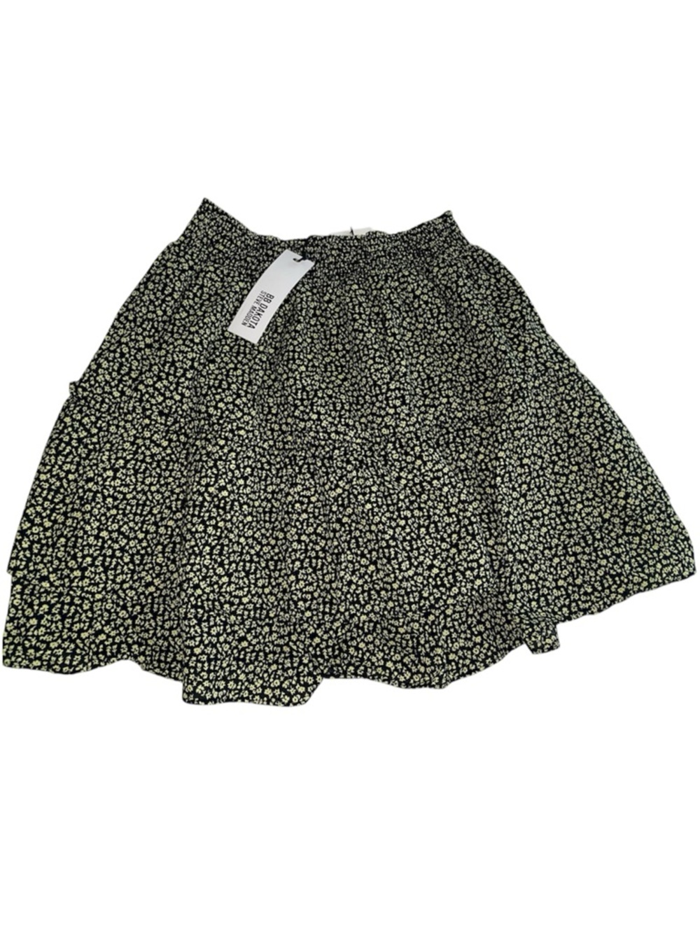 BB Dakota Steve Madden Floral Mini Skirt Small Ruffle A-Line Smocked Elastic NWT